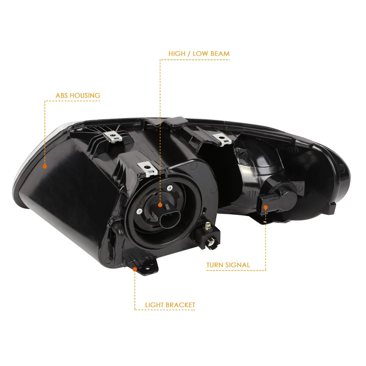 Set of 2 Amber Corner Smoked Headlight Lamps for Chevy Silverado/Avalanche (2003–2006)