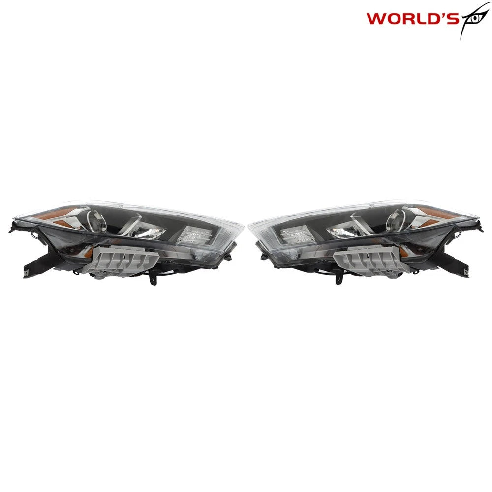 Set of 2 Black Headlights with LED DRL for Nissan Maxima (2016–2018)