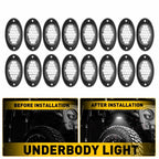 16PCS White LED Rock Lights for Jeep Truck ATV UTV (Offroad)