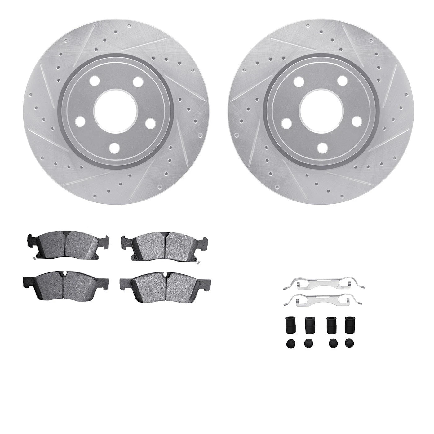 2X Brake Disc and Pad Kit for Jeep Dodge