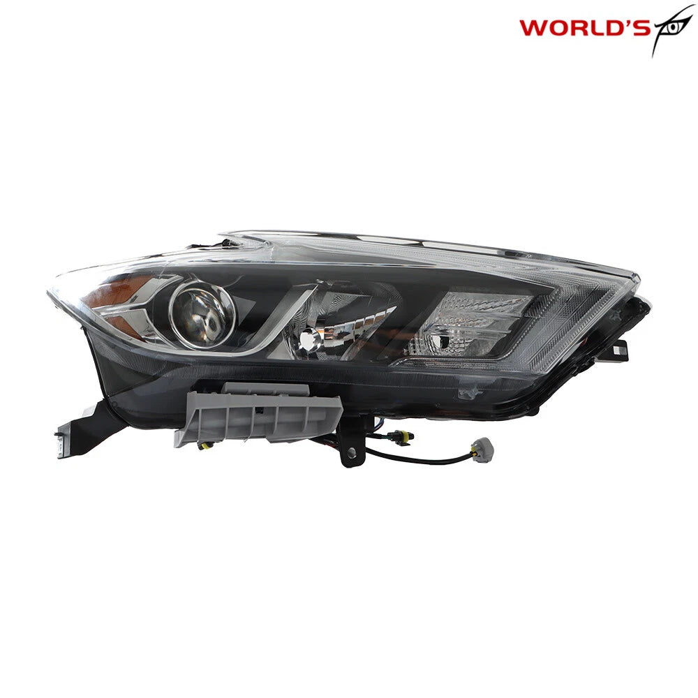 Right Headlight for Nissan Maxima (2016–2018) Halogen with LED DRL Black Clear