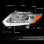 Chrome Housing Amber Side LED DRL Headlights for Rogue (2014–2016)