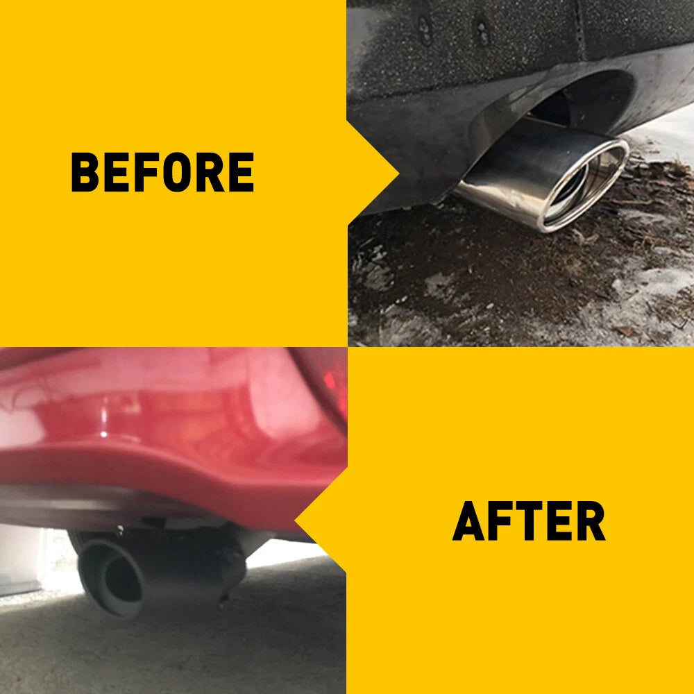 Exhaust Tip for Universal Fit (62mm Matte Black Coated Stainless Steel)