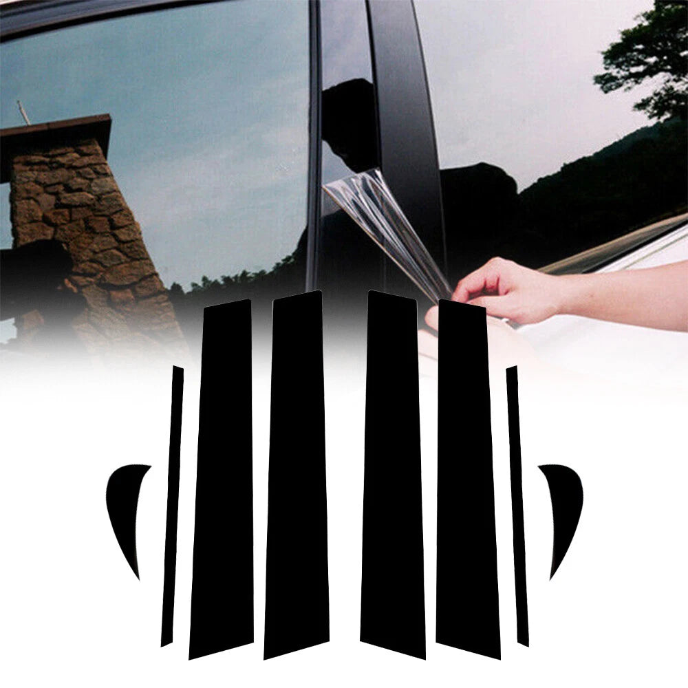 Set of 8 Gloss Black Pillar Post Window Door Trim for Toyota Camry (2018–2022)