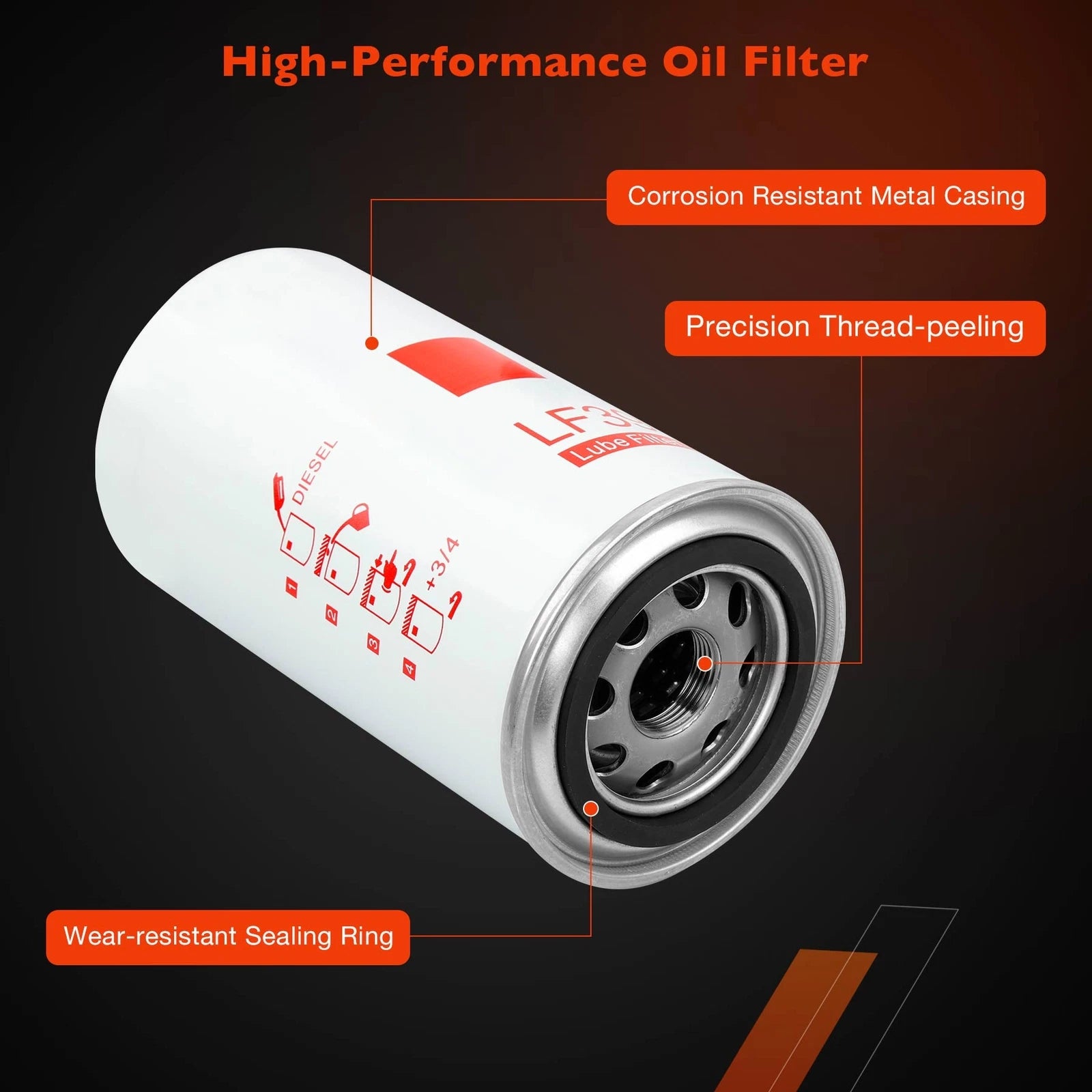 3X Oil Lube Filter for Dodge Ram 2500 (1989-2015)