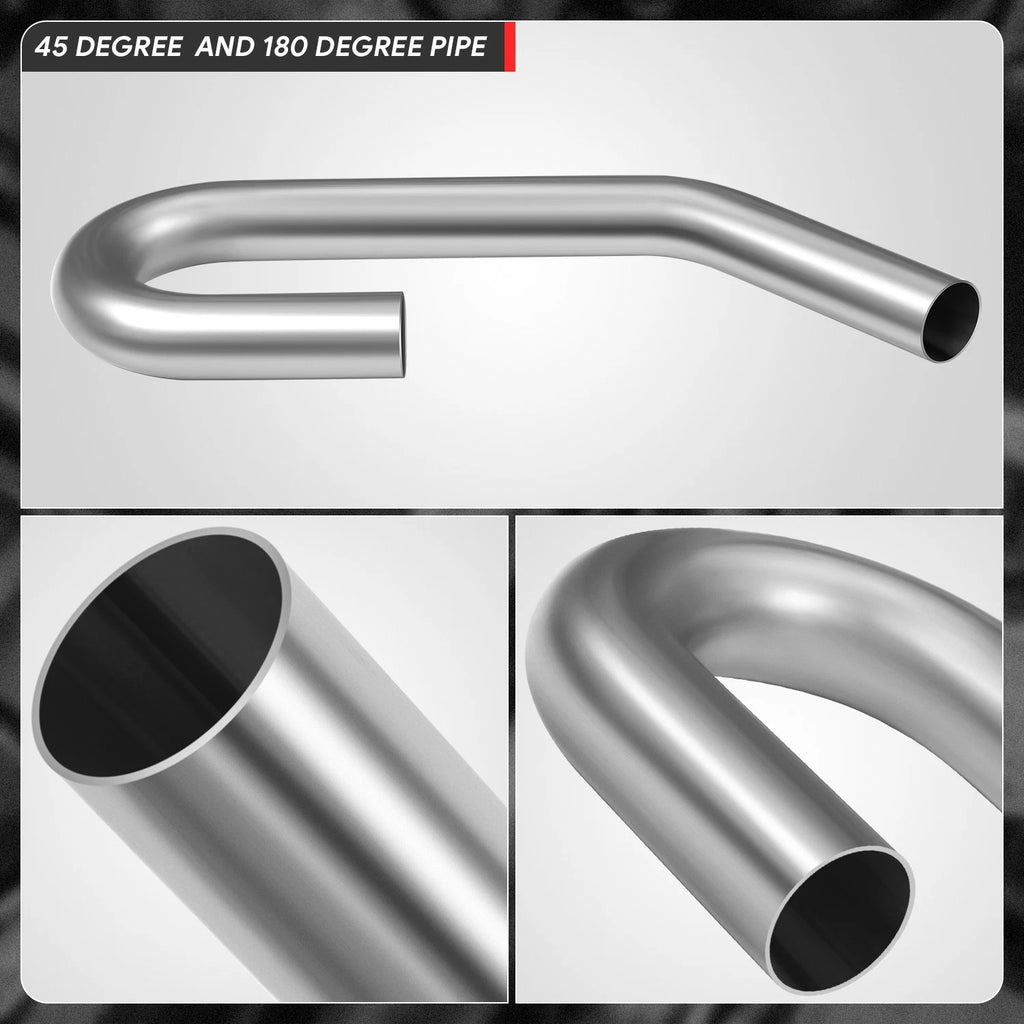 2" OD Mild Steel 45&180 Degree U-Bend Exhaust Pipe for Custom Applications