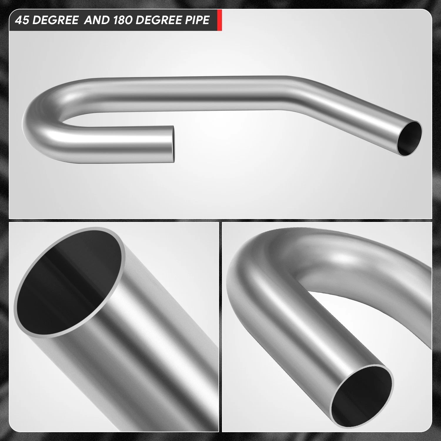 2" OD Mild Steel 45&180 Degree U-Bend Exhaust Pipe for Custom Applications