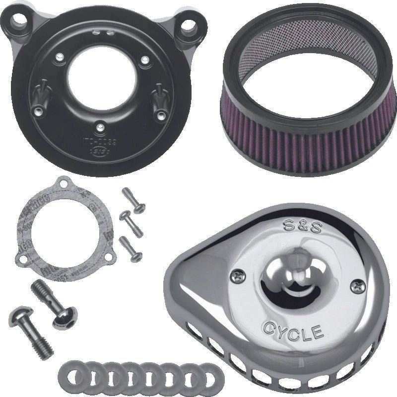 S&S Cycle Stealth Air Cleaner Kit for Harley Touring/Softail (2008–2017) Chrome