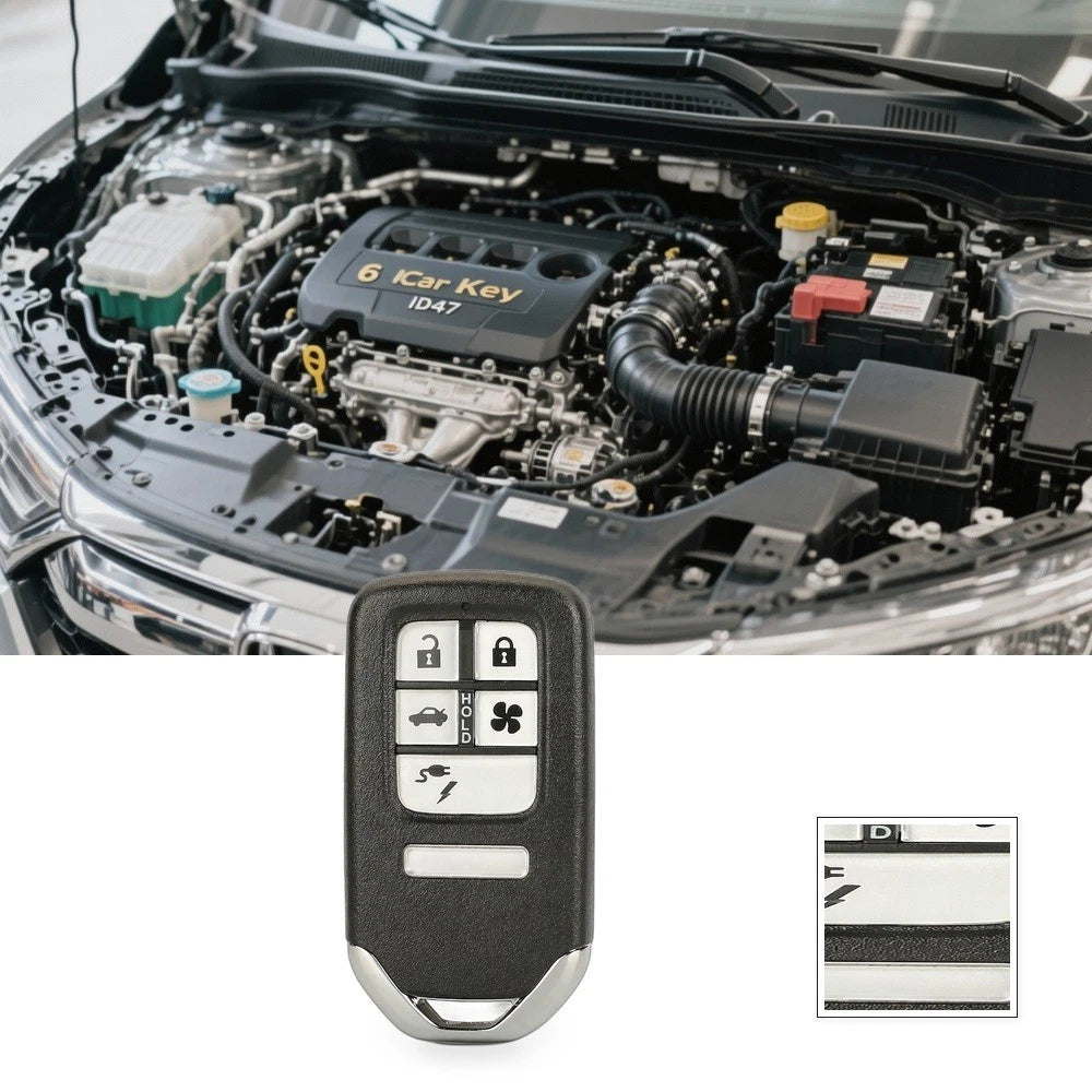 6 Button Smart Remote Key for Honda Civic Accord CR-V (433MHz ID47)