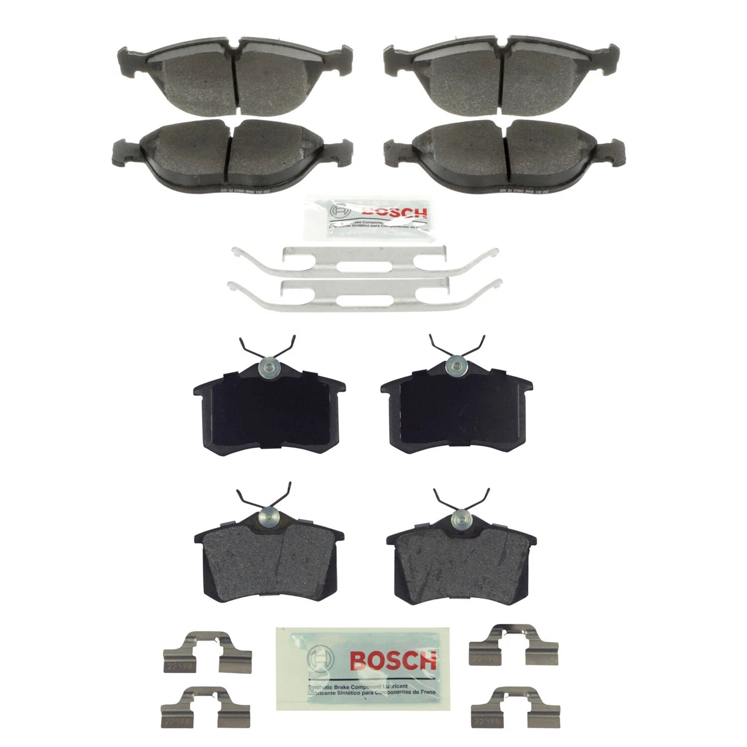 Set of 4 Bosch Blue Semi-Metallic Disc Brake Pads for Audi TT Quattro (2000–2006)