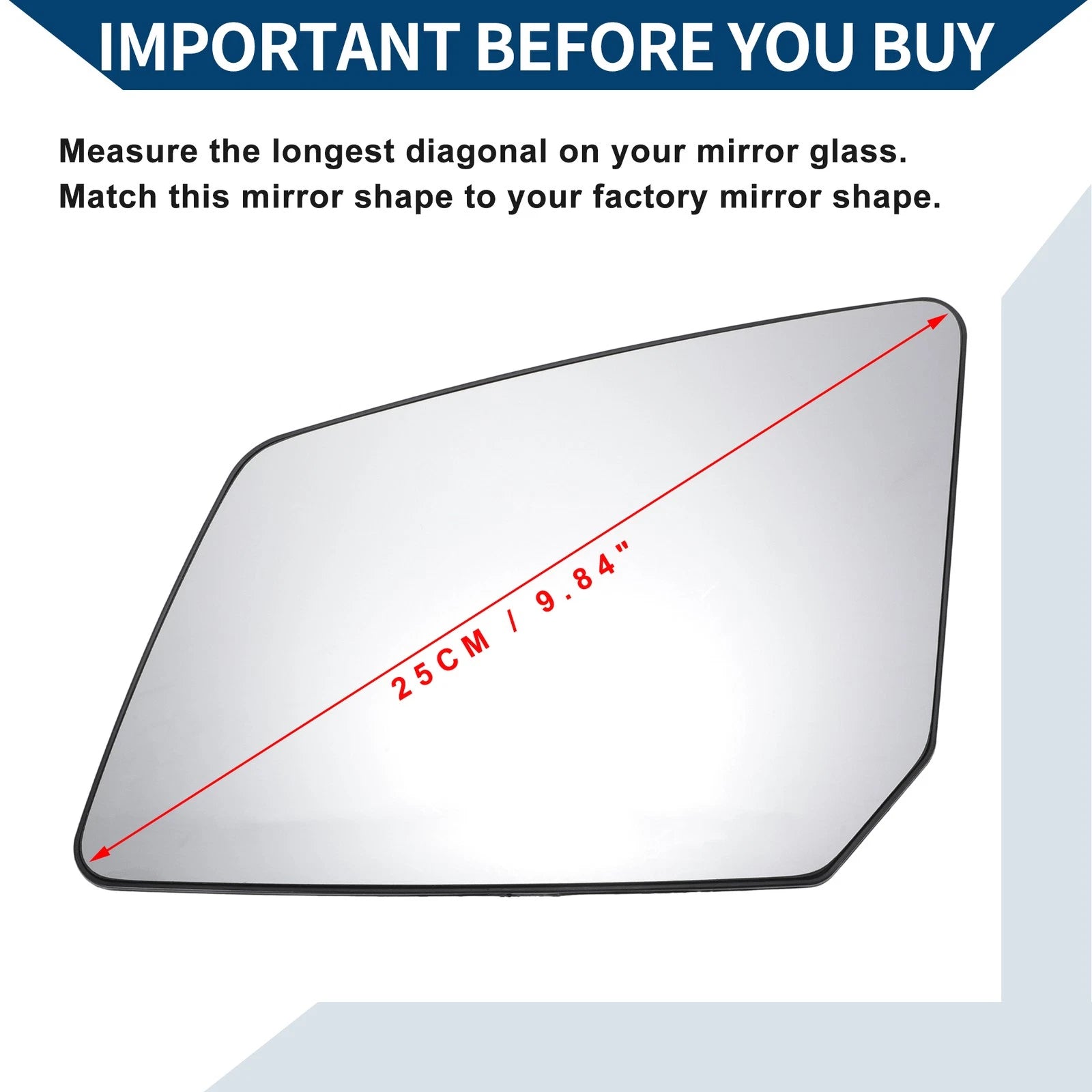 Heated Left Side Mirror Glass for Chevrolet Traverse (2018–2023)