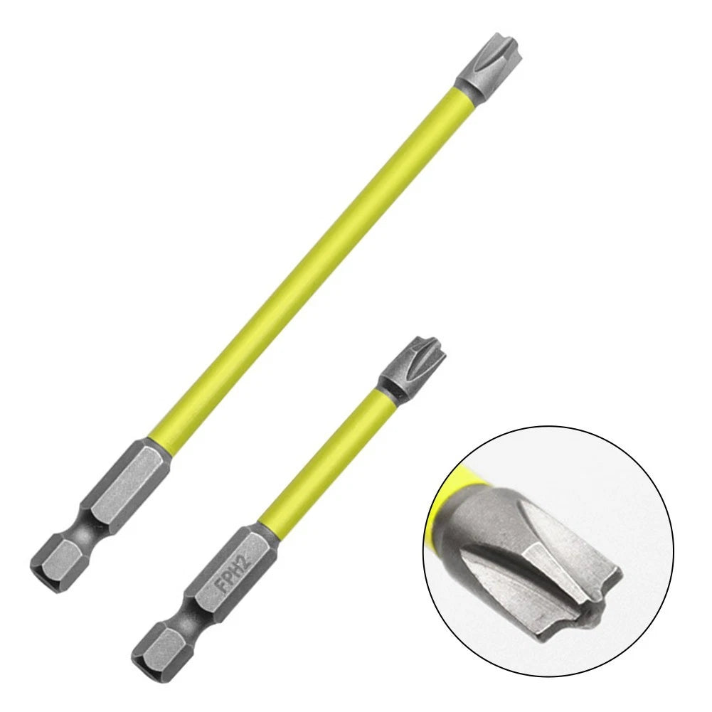 Performance Screwdriver Bit Set of 2 Chrome Vanadium Steel 65mm/110mm