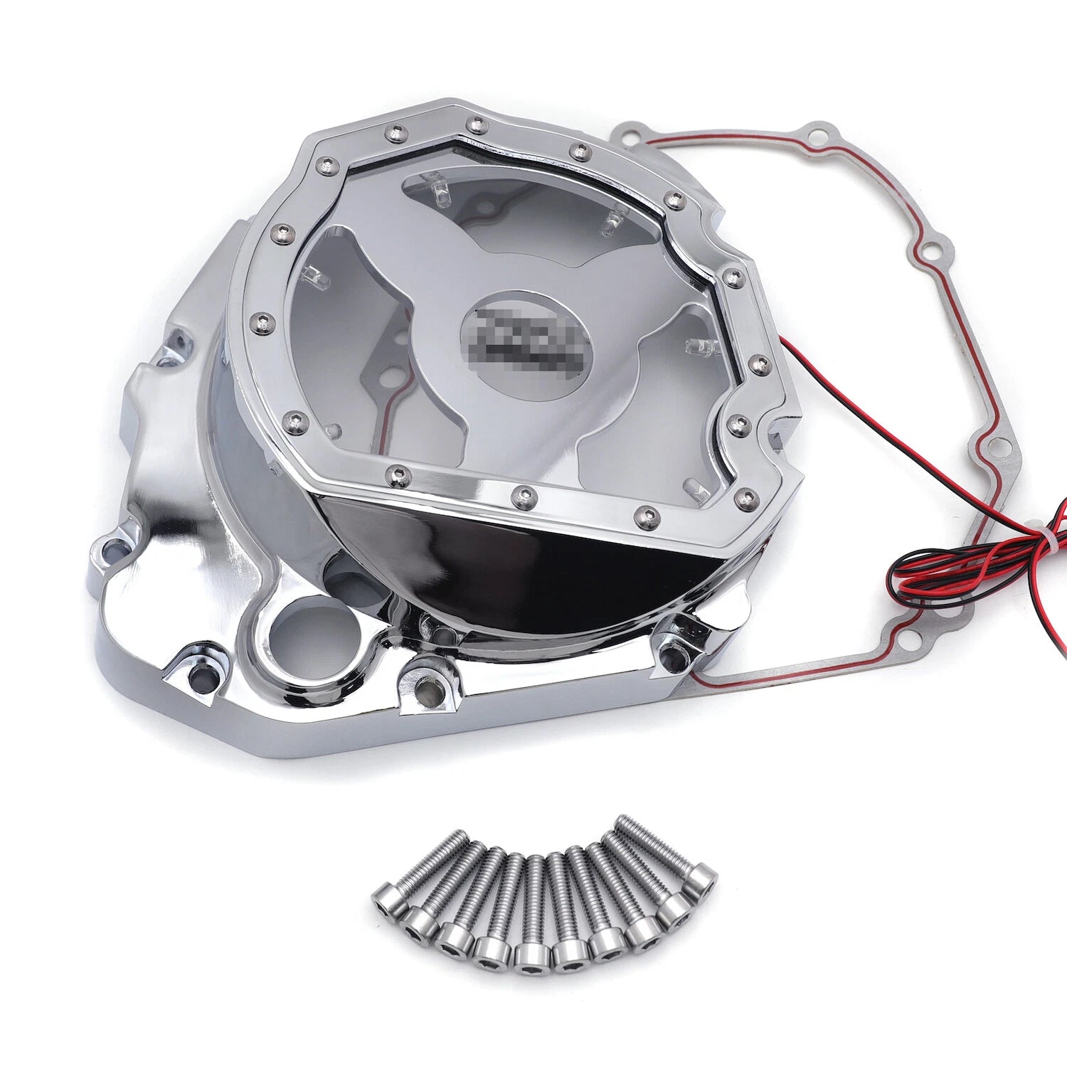 Yellow LED Chrome Engine Clutch Cover for Suzuki GSXR 600 750 1000 (2001–2005)