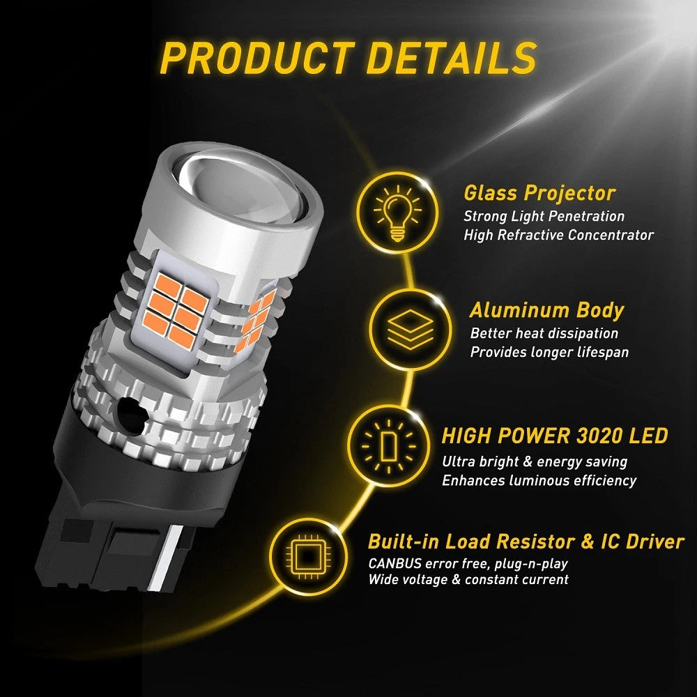 2X AUXITO LED Turn Signal Bulbs for Various Vehicles (7440/7443)