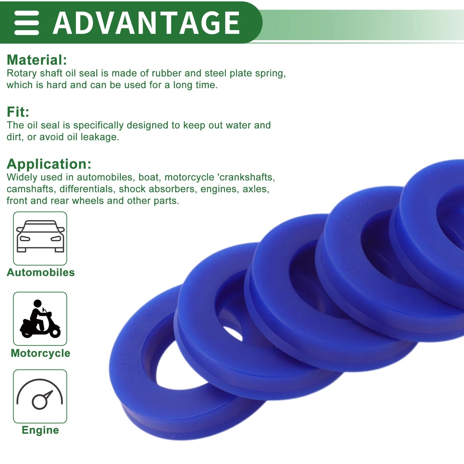 Set of 5 Oil Seal Rotary Shaft Seal 35x60x12mm High Pressure for Various Models