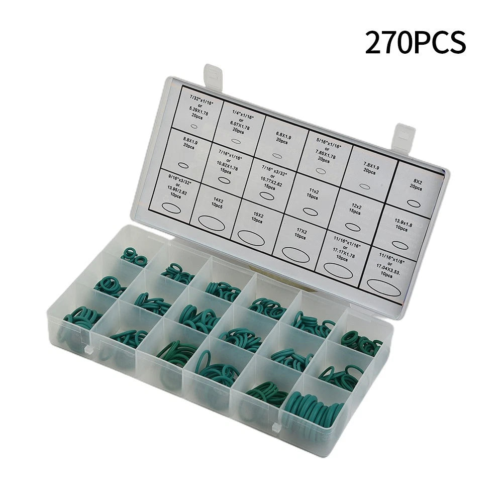 270Pcs A/C Repair HNBR Rubber O-Rings Set for Universal Cars (All Years)