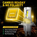 2X LED Headlight Bulbs for H4 Vehicles