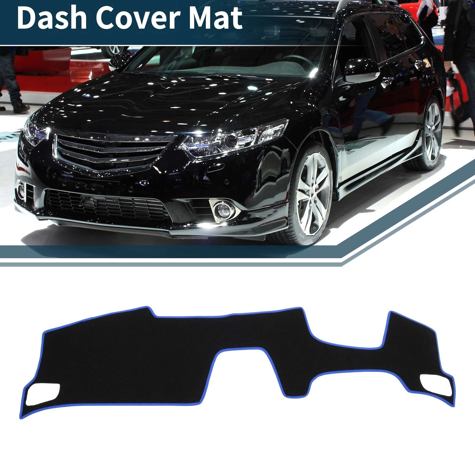 Dashboard Cover Mat for Honda Accord (2018–2023) Black Blue