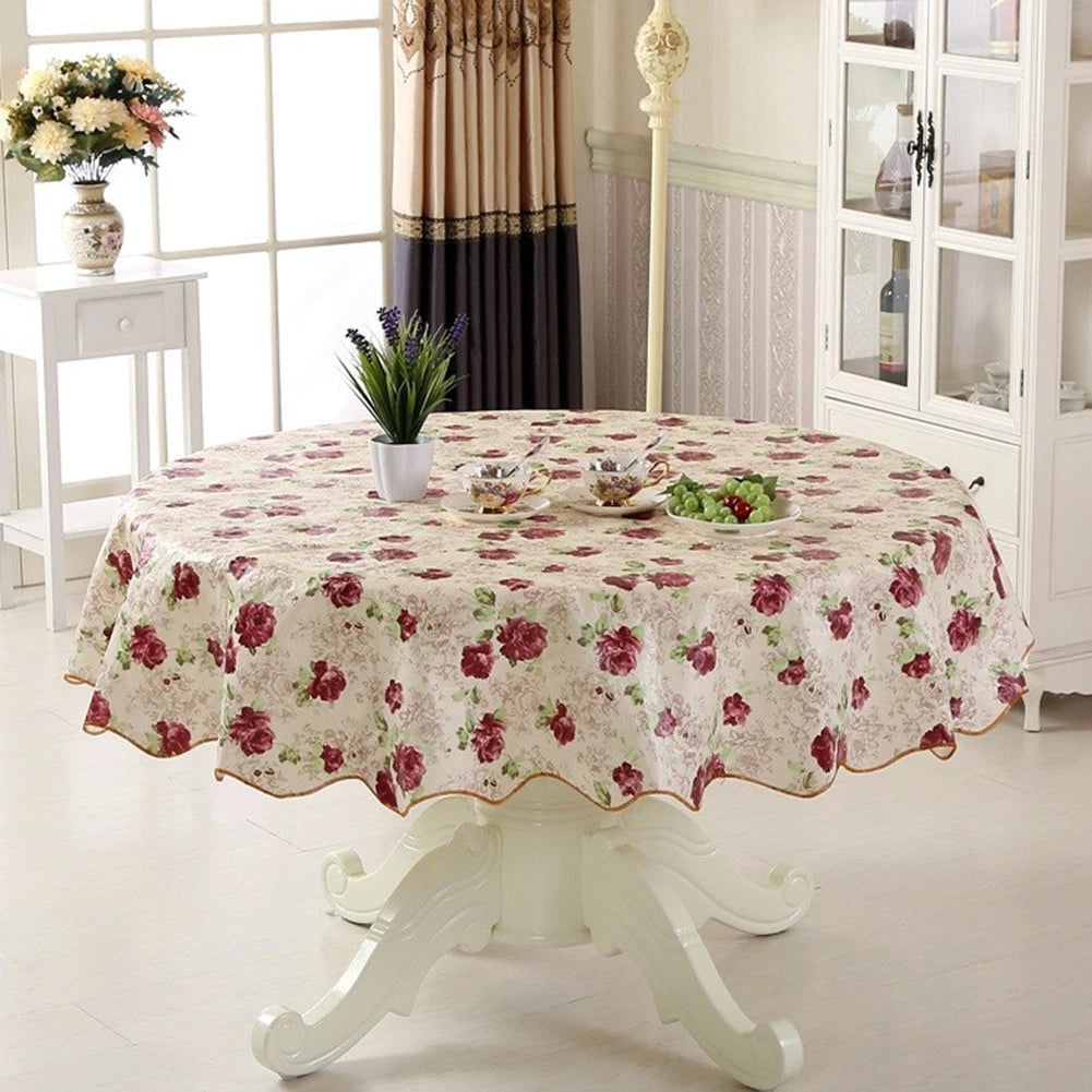 1 Pcs Round Table Cloth for 6 Seaters/4 Seaters (PVC)