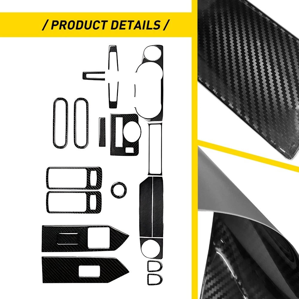 21Pcs Carbon Fiber Inner Cover Trim for Ford Mustang (2009–2013)