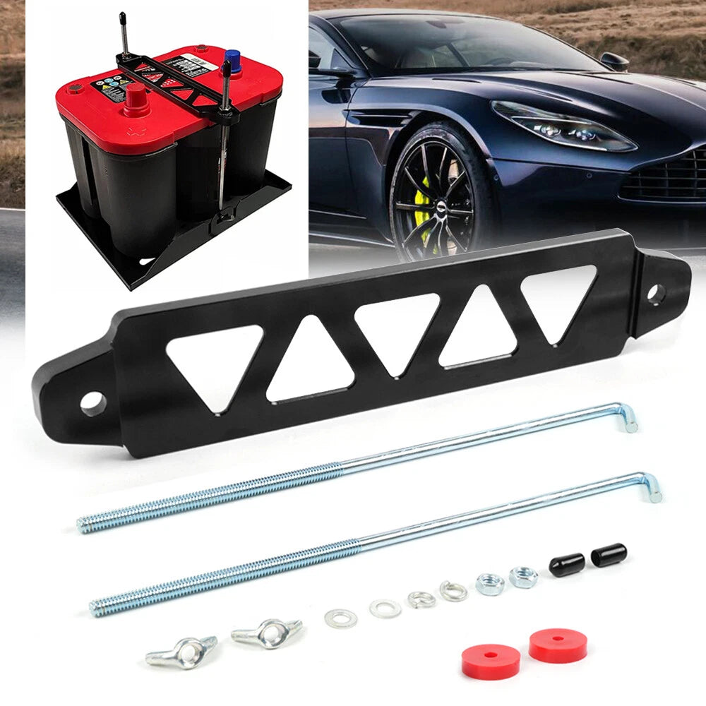 Billet Aluminum Battery Tie Down Bracket for Universal Applications (10")