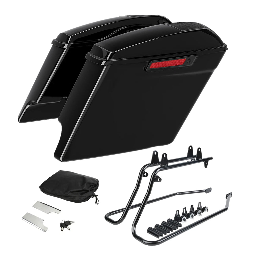 5" Hard Saddlebags with 6x9" Lid & Conversion Brackets for Harley Softail (1984–2017)