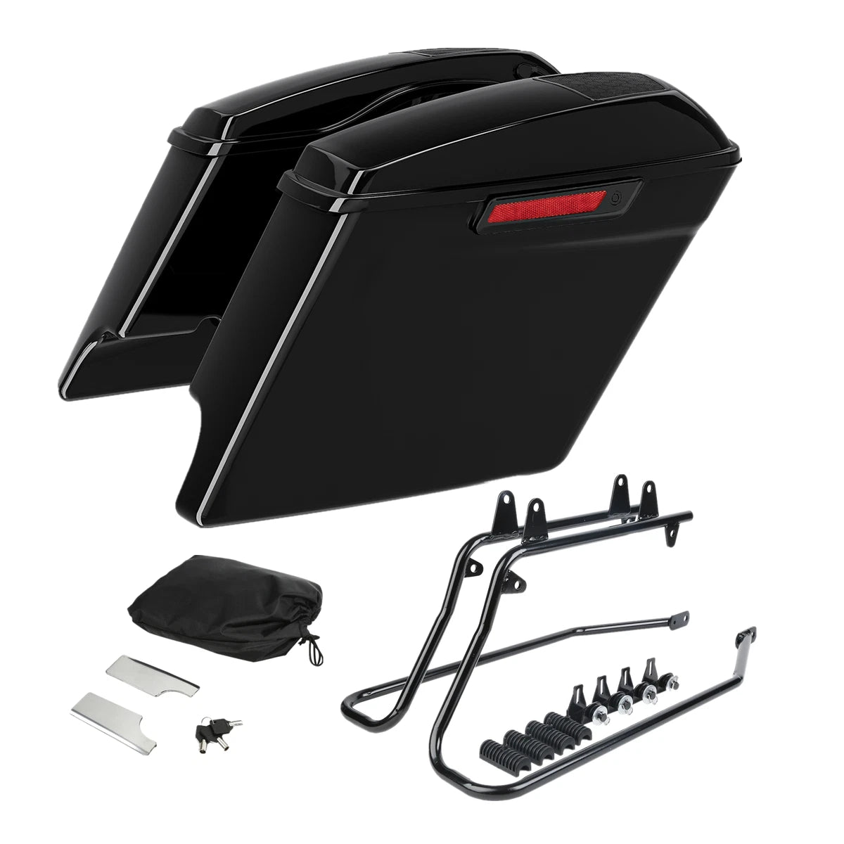 5" Hard Saddlebags with 6x9" Lid & Conversion Brackets for Harley Softail (1984–2017)