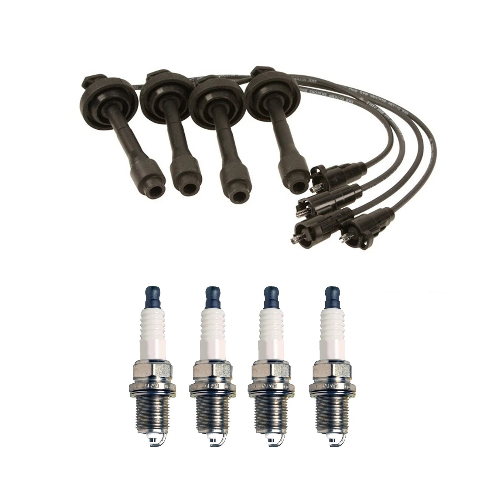 Denso Wire Set & 4 U-Groove Spark Plugs for Chevy Prizm (1998–2002)