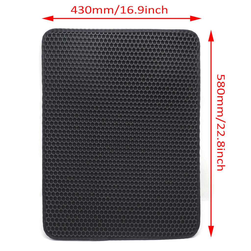 Double Layer Rubber Trapper Mat for Black Cat Litter Box (58X43)