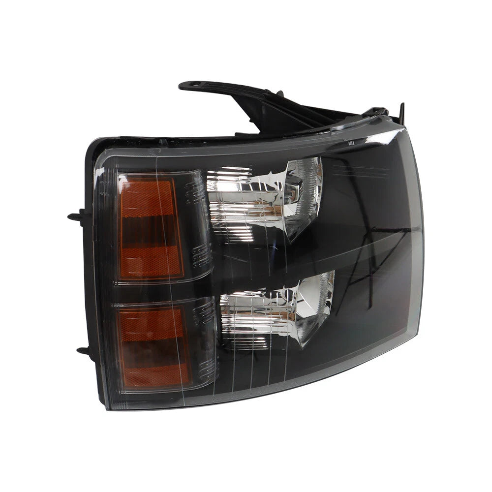 Set of 2 Black Headlights for Chevy Silverado 1500 2500/3500HD (2007–2014)