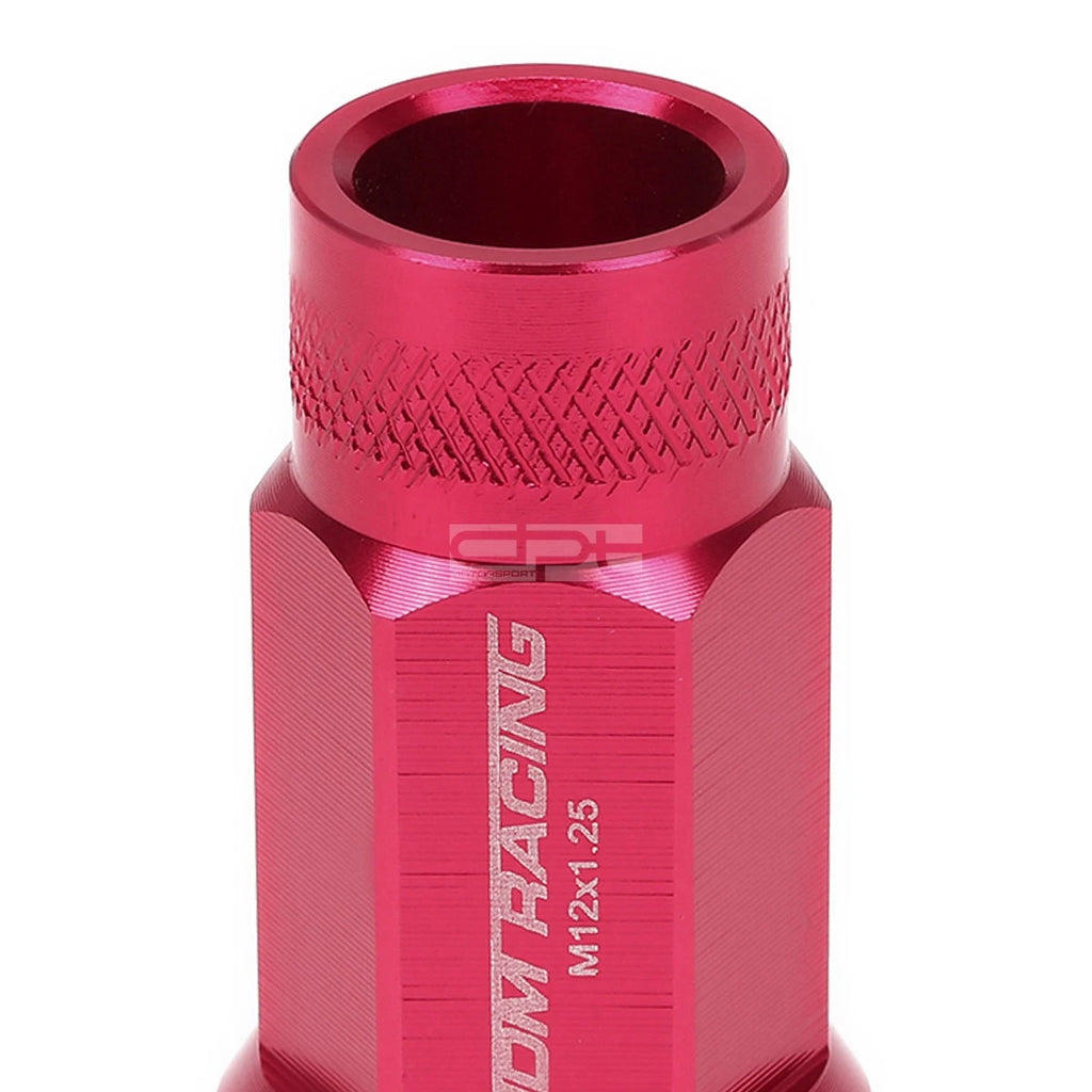 20x Open End M12x1.25 50mm Tall Pink Aluminum Lug Nuts + Adapter