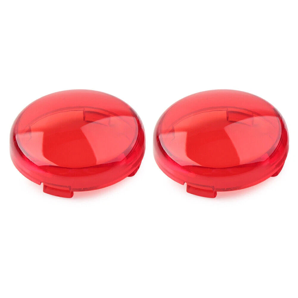 Pair Red Turn Signal Lens Light Cover for Harley Touring Softail Dyna