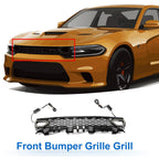 Front Upper Hood Bumper Grille for Dodge Charger (2015–2023) Plastic Black