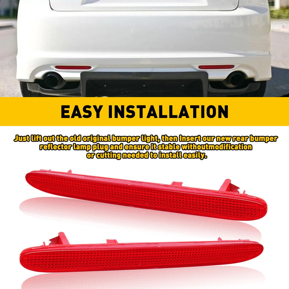 2X Rear Bumper Reflector Lamp for Honda Acura TSX (2004-2008)