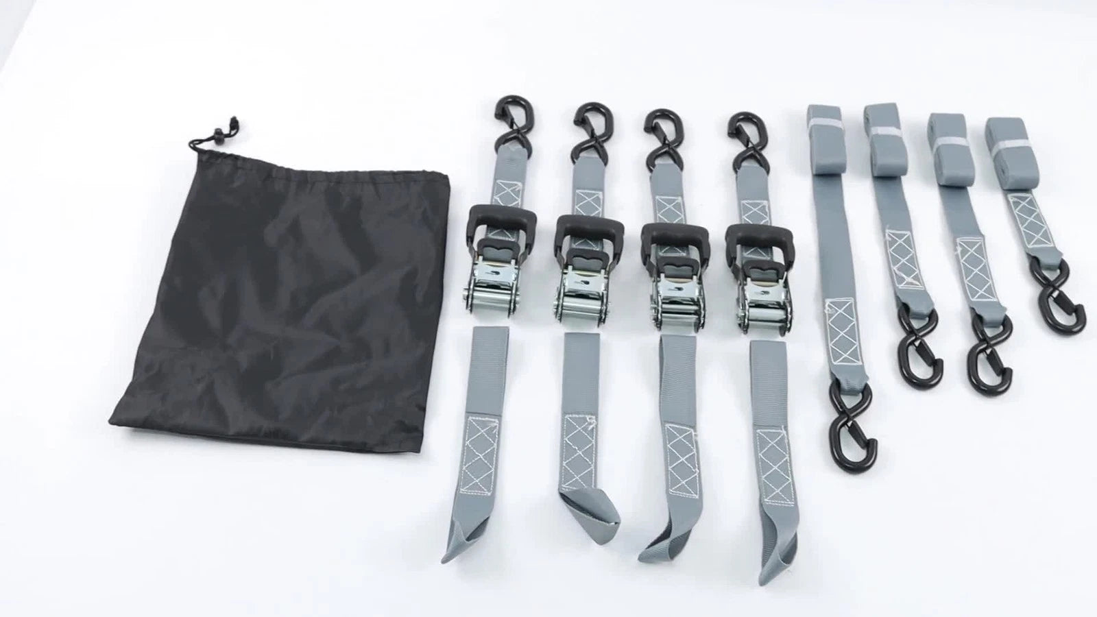 Set of 4 Ratchet Straps for Universal Use (1.6in x 8ft, 5208lbs)