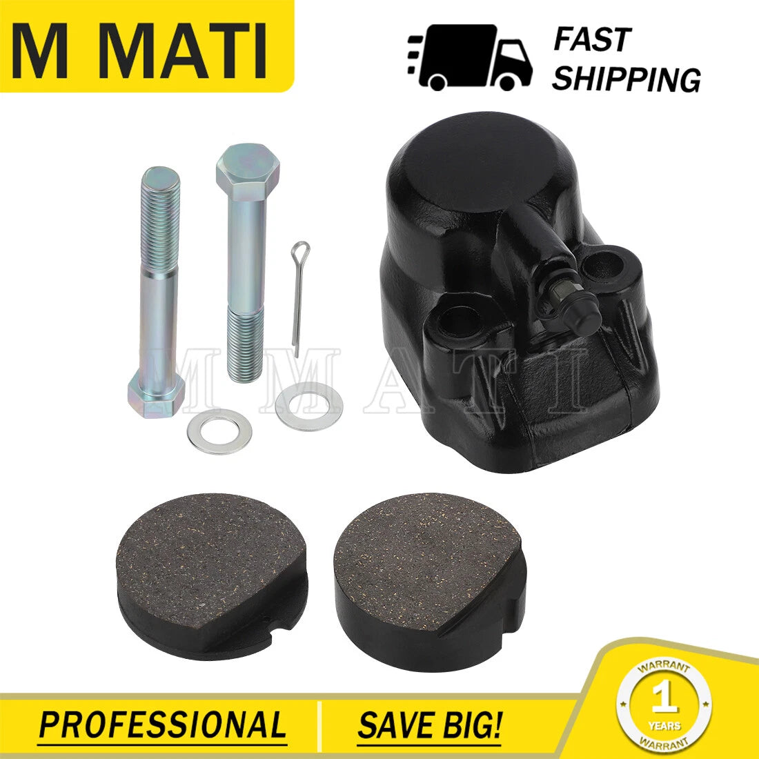 Front Brake Caliper Kit & Pads for Honda CB350 CB360 CB400 CB450 CB500 CB550 (1970–1978)