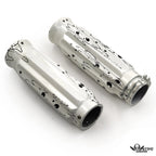 1" White Skull Star CNC Handle Bar Grips for Harley H