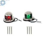 Pair of 12V Stainless Steel LED Bow Navigation Lights for Marine Boat (N/A)