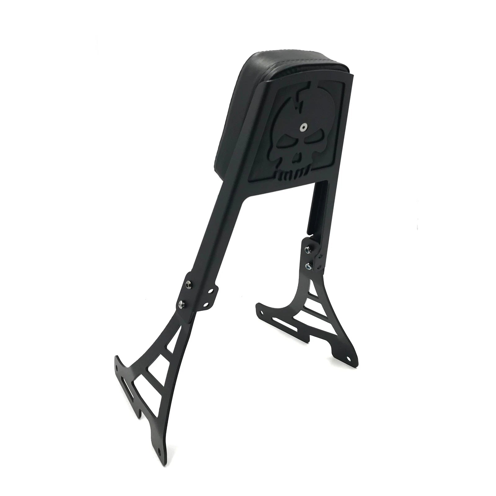 Black Skull Backrest Sissy Bar Leather Pad for Softail FLSTSC FXST FXSTB FXSTS