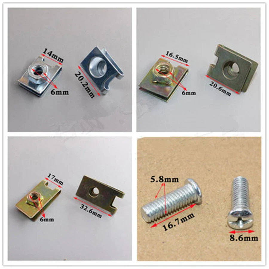 Car Body Door Fender Panel Repair U Nuts Clip Fasteners - AU Ship