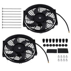 2X 10" Universal Slim Electric Radiator Cooling Fan 12V Push Pull Kit