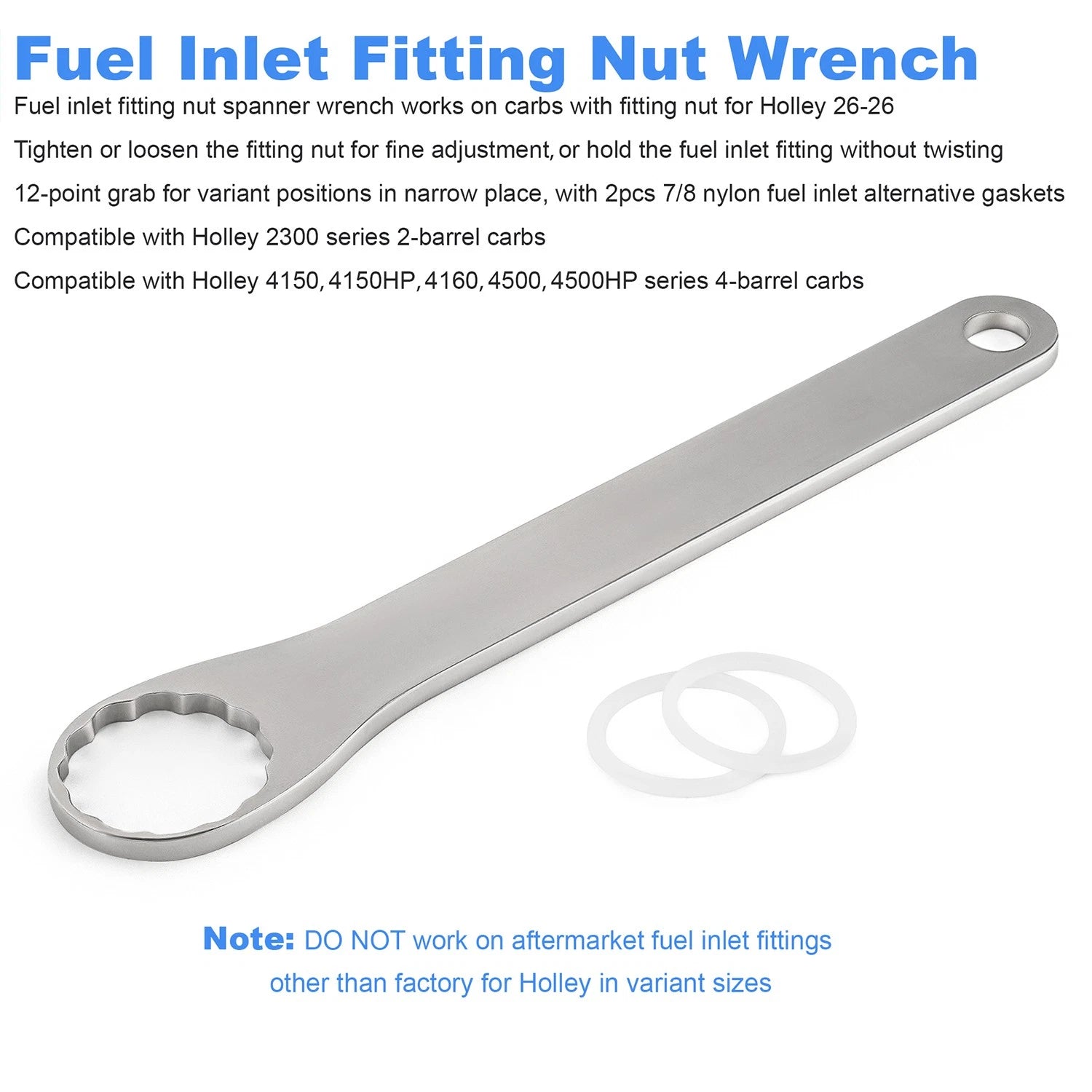 Fuel Inlet Fitting Nut Wrench for Holley 2300 4150 4150HP 4160 4500 4500HP