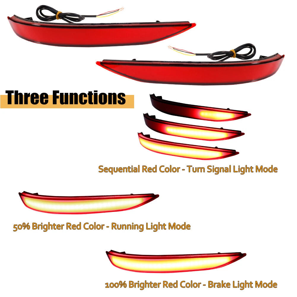 Red Lens Tail Brake Lamps with Sequential Turn Signal for Chevrolet Equinox (2018–2022)