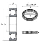Deep Groove Ball Bearing P5 for Scooter Skateboard Wheel (130x180x24mm)