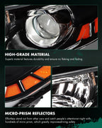 2X Headlight Assembly for Kia Optima (2011–2013) - Black Amber