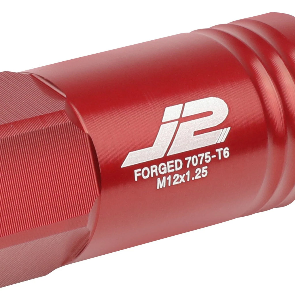 Set of 20 J2 7075 Forged Aluminum M12x1.25 Open-End Lug Nuts for Cars