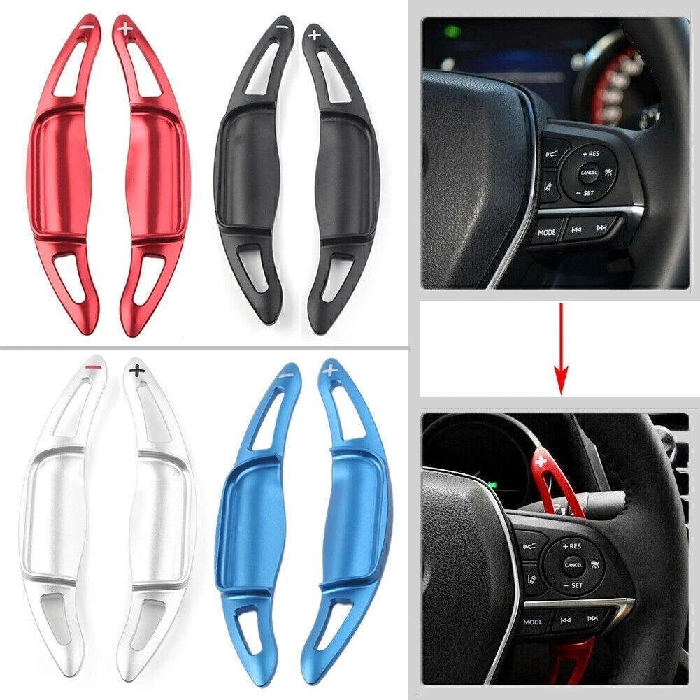 Red Steering Wheel Shift Paddle Shifter Extension for Toyota Camry (2018–2020)