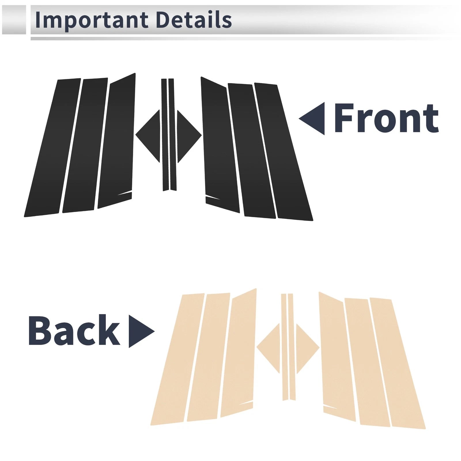10 Pcs Door Pillar Window Trim for Mazda CX-5 (2012–2020) Black