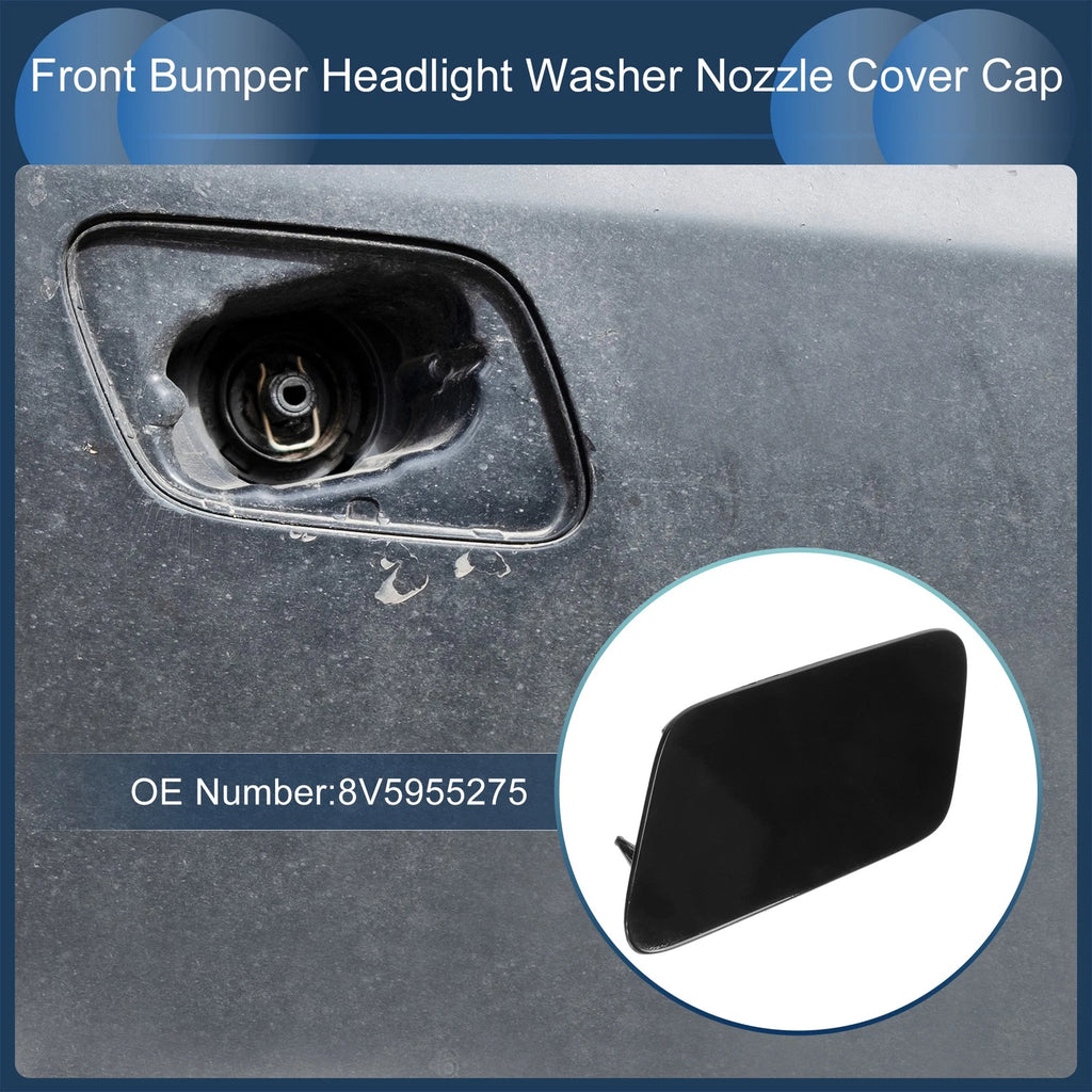 Front Left Washer Nozzle Cover Cap for Audi A3 8V (2013–2016) 1 Pcs Black