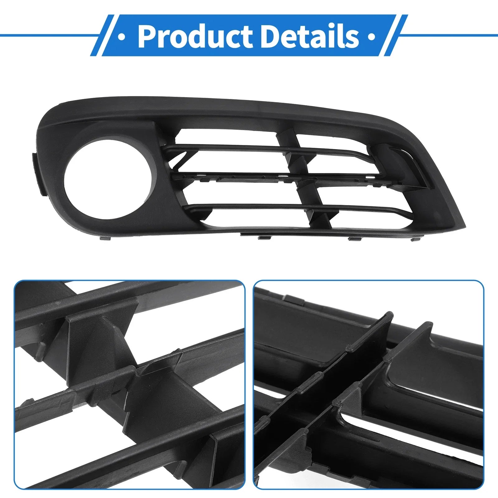 1 Pc Front Right Fog Light Grill for BMW 528i Black (2015 - 2016)